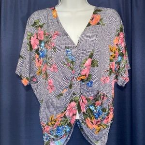 patterned floral blouse